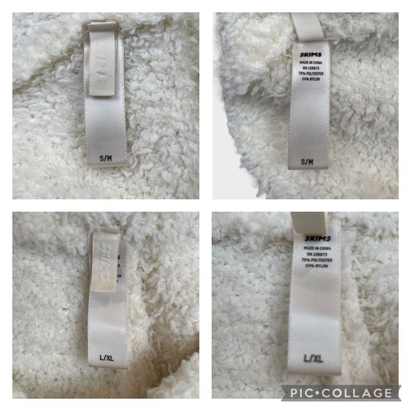 SKIMS Cozy Knit Boucle Set Pullover Sweater Relaxed Pants in Bone Women's M/L - Picture 13 of 13